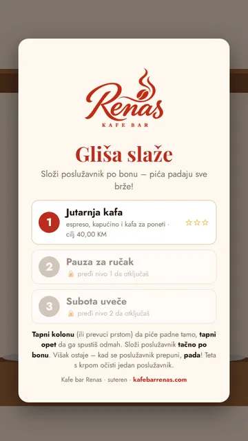 Početni ekran igrice Gliša slaže
